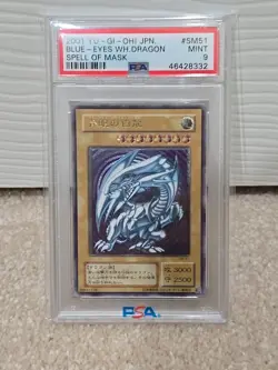 2001 YU-GI-OH! JAPANESE SPELL OF MASK SM51 BLUE-EYES WHITE DRAGON PSA 9 YuGiOh - Image 3