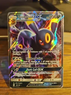 Pokemon Umbreon GX TCG Full Art Ultra Rare Holo Card #80 Sun and Moon - Image 1