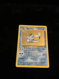 Pokemon TCG Vaporeon Holo Card 12/64 Vintage Jungle Set Unlimited Holo Rare - Image 2