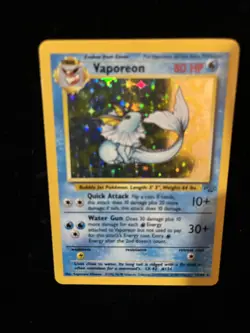 Pokemon TCG Vaporeon Holo Card 12/64 Vintage Jungle Set Unlimited Holo Rare - Image 3