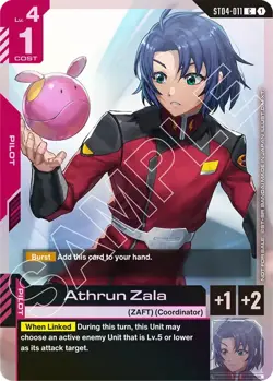 Athrun Zala Alternate Art Foil - ST04-011 C NM - Gundam TCG Card Game - Image 1