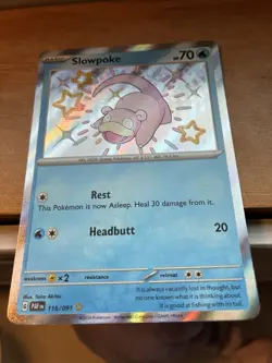Slowpoke 116/091 SV: Paldean Fates NM Baby Shiny Rare Pokemon TCG Card NM - Image 4