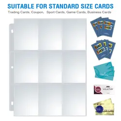 9 Pocket Page Protectors for 3 Ring Binders - Card Sleeves for Sports & Games - Image 2