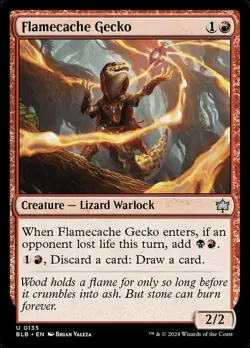 Flamecache Gecko - Foil, Bloomburrow, Near Mint x 1 MTG - Image 1