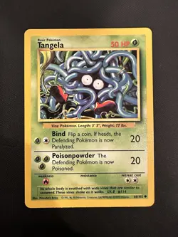 Tangela 66/102 Pokemon Base Set Unlimited Common NM/MINT 1999 Vintage Nintendo - Image 1