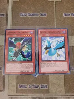 YUGIOH BLACKWING BORA THE SPEAR + BLIZZARD THE FAR NORTH GLD3 COMMON LIMITED NM - Image 1