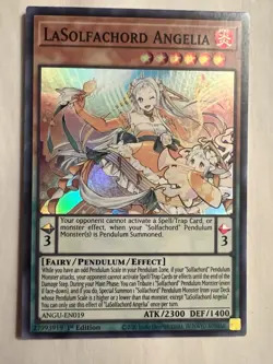 Yugioh - LaSolfachord Angelia ANGU-EN019 1st Edition Super Rare - NM/M - Image 1
