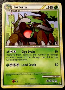 Torterra 10/95 LP Holo Rare Heart Gold Soul Silver HGSS Unleashed Pokemon Card! - Image 2