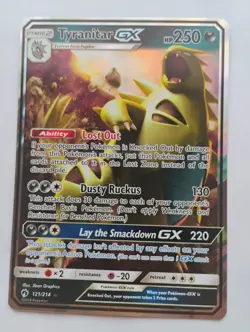 Pokemon Tyranitar GX Holo Card 121/214 Sun & Moon SM Lost Thunder - Image 1