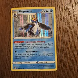 Poksmon Card TCG Empoleon Sword & Shield Brilliant Stars 037/172 Holo Rare Nm - Image 1