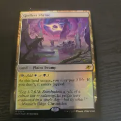 FOIL R 0254 Godless Shrine Land Plains Swamp Shock Edge of Eternities MTG Card - Image 1