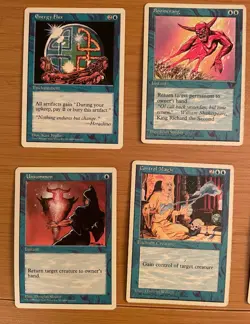 Magic The Gathering Lot of 46 Blue cards Revised 4th 5th Edition VG MtG WOTC - Image 2