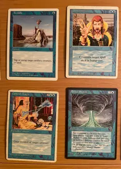 Magic The Gathering Lot of 46 Blue cards Revised 4th 5th Edition VG MtG WOTC - Image 3