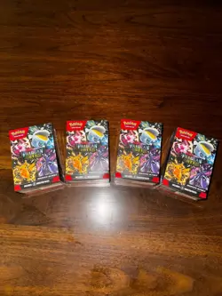 LOT OF 4 Pokemon TCG Scarlet & Violet Paldean Fates Booster Bundle NEW - Image 1