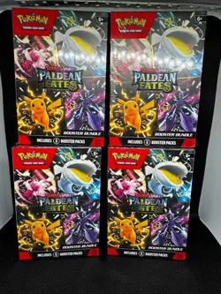 LOT OF 4 Pokemon TCG Scarlet & Violet Paldean Fates Booster Bundle NEW - Image 2