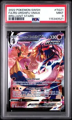 2022 FA RS URSHIFU VMAX TG21 POKEMON BRILLIANT STARS PSA 9 MINT - Image 1