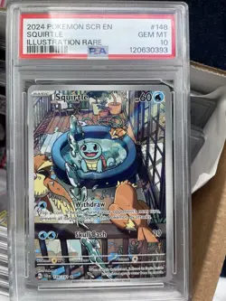 2024 POKEMON SCR EN-STELLAR CROWN ILLUSTRATION RARE SQUIRTLE PSA 10 - Image 1