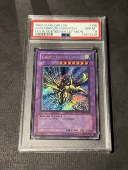 Yugioh! Gaia The Dragon Champion LOB-125 | Holo Bleed Misprint - PSA 8 - Image 2