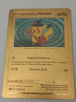 Pokemon Gold Foil Card Pikachu Near Mint Single (Pokemon TCG) Special Delivery - Image 1