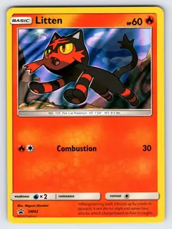 Litten SM02 Sun & Moon Black Star Promo Pokemon Card TCG Exclusive Holo Rare Nm - Image 1