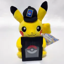 Pokemon TCG Card Display Stand Plush "PIKACHU" - Pokemon Center Japan Exclusive - Image 1
