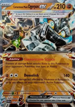 112/167 CORNERSTONE MASK OGERPON EX DOUBLE RARE TWILIGHT MASQUERADE POKEMON CARD - Image 1