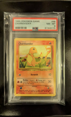 PSA 8 NM - MINT 1999 BASE SET POKEMON CHARMANDER 46/102 #46 WOTC TCG GRADED CARD - Image 3