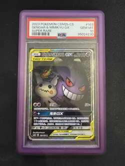 2023 Pokemon PSA 10 Gengar& Mimikyu GX CSM2BC-163 SR Ultra Tag Team Card Chinese - Image 1