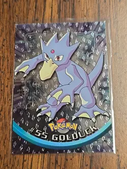 1999 Topps TV Series #55 Golduck Flames Card Pokemon TCG Foil Black Label - Image 1