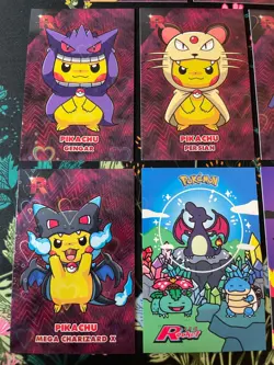 Hearts Holo❤x11 Pikachu Poncho Pokemon Cards Lot Team Rocket Card Database Peru - Image 5