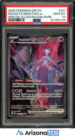 Pokemon 2025 Team Rocket's Mewtwo ex 231/182 SIR Destined Rivals GEM MINT PSA 10 - Image 1
