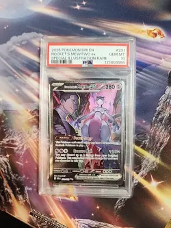 Pokemon 2025 Team Rocket's Mewtwo ex 231/182 SIR Destined Rivals GEM MINT PSA 10 - Image 2