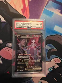 Pokemon 2025 Team Rocket's Mewtwo ex 231/182 SIR Destined Rivals GEM MINT PSA 10 - Image 1