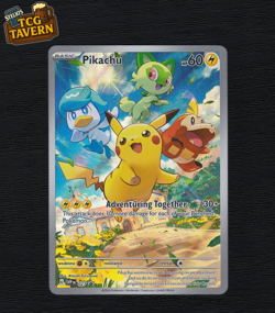 Pokemon TCG Card Pikachu SVP 027 Paldea Evolved ETB Holo Black Star Promo 2023 - Image 1