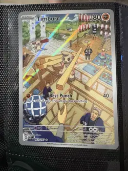 Timburr Scarlet & Violet Twilight Masquerade Illustration Card #183/167 Rare - Image 1