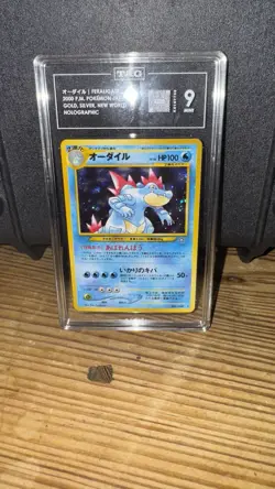 Feraligatr Lv.56 Japanese Neo Holo Pokemon Card 2000 #160 TAG 9 MINT - Image 3
