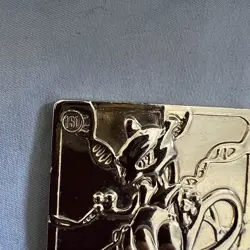 Vintage 1999 Pokemon Mewtwo Gold Metal Card Burger King Collecti - Nintendo#150 - Image 3