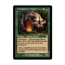 WOTC MtG Odyssey Metamorphic Wurm (U) (Foil) NM - Image 1