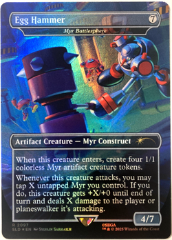 MTG Egg Hammer - Myr Battlesphere (Rainbow Foil) Secret Lair x Sonic 2097 NM - Image 1