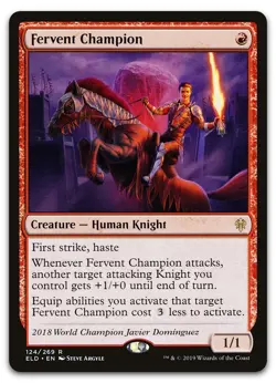 Fervent Champion #124 (NM) Throne of Eldraine ELD Magic MTG - Image 1