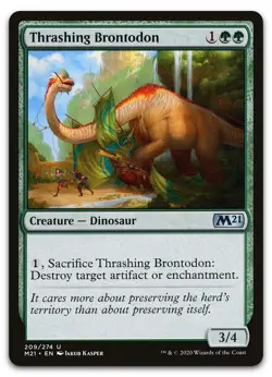 Thrashing Brontodon #209 (NM) Core Set 2021 M21 Magic MTG - Image 1