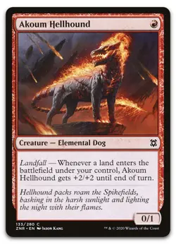 Akoum Hellhound #133 (NM) Zendikar Rising ZNR Magic MTG - Image 1