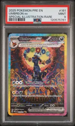2025 POKEMON PRE EN-PRISMATIC EVOLUTIONS #161 UMBREON EX PSA 9 - Image 1