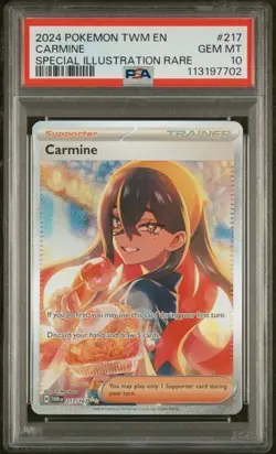 2024 POKEMON TWM EN-TWILIGHT MASQUERADE SPECIAL ILLUSTRATION RARE CARMINE PSA 10 - Image 1