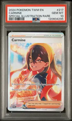 2024 POKEMON TWM EN-TWILIGHT MASQUERADE SPECIAL ILLUSTRATION RARE CARMINE PSA 10 - Image 1