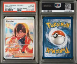 2024 POKEMON TWM EN-TWILIGHT MASQUERADE SPECIAL ILLUSTRATION RARE CARMINE PSA 10 - Image 3