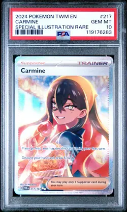 2024 POKEMON TWM EN-TWILIGHT MASQUERADE SPECIAL ILLUSTRATION RARE CARMINE PSA 10 - Image 1
