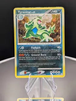 Tyranitar 17/123 ~Swirl~ Cosmo Holo Rare Mysterious Treasures 2007 Pokemon HP-MP - Image 3