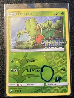 Treecko 8/168 LP Cosmos Holo Swirl Celestial Storm Stamp Pokemon Promo! - Image 1