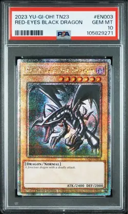 YuGiOh Red Eyes Black Dragon PSA10 25th TN23 EN003 Secret Rare Card - Image 1